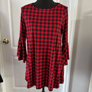 Black and Red Buffalo plaid tunic